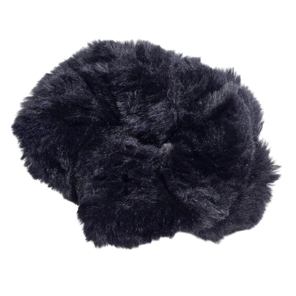 Black Fuzzy Accessories Scrunchie Hair Tie Hair Band Elastic Stretchโ SB26